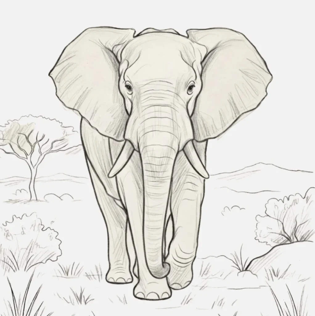 African Elephant Drawing