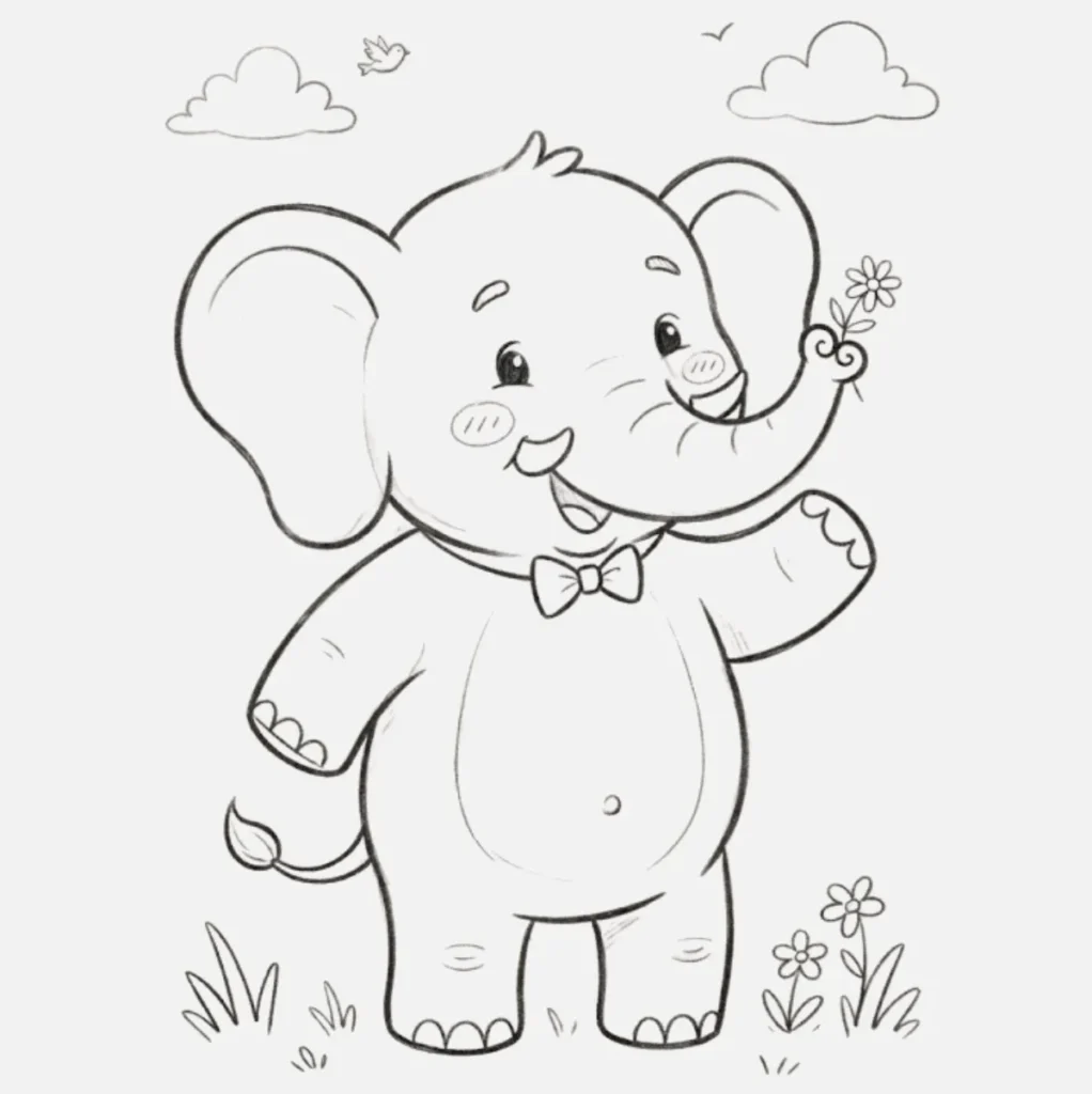 Cartoon Elephant Drawing