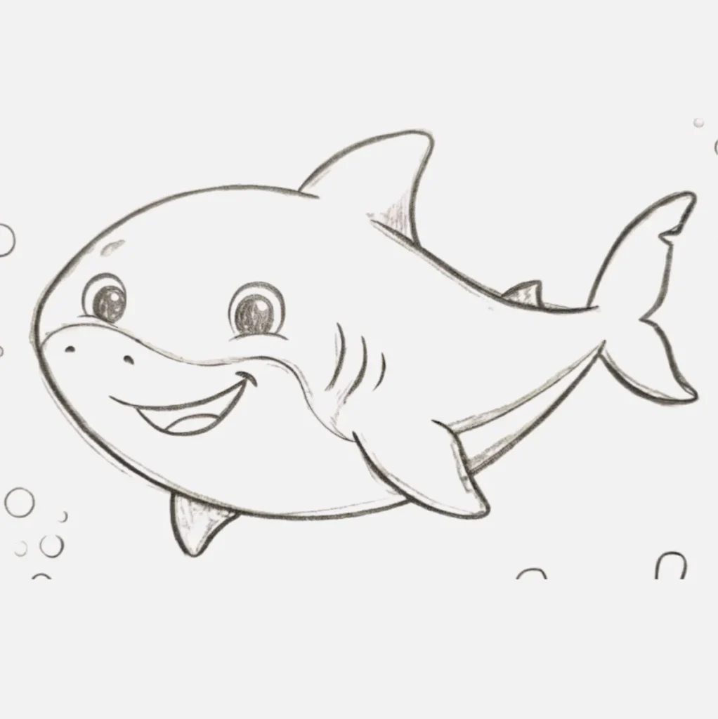 Cute Shark Drawing