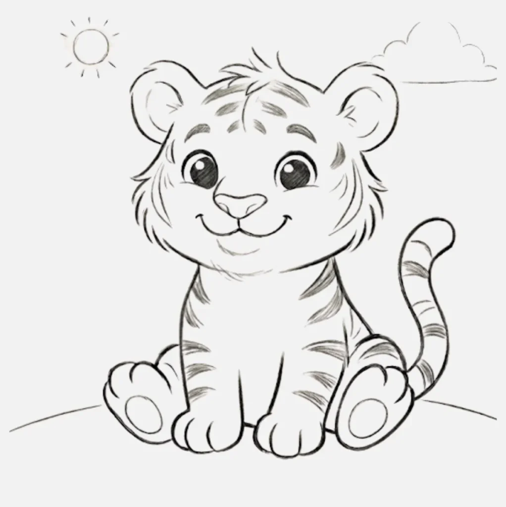 Cute Tiger Drawing