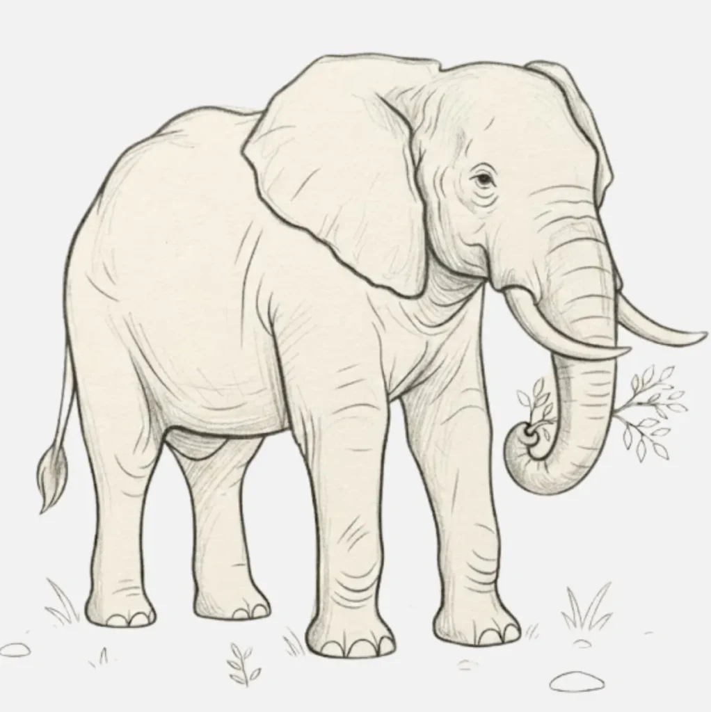 Realistic Elephant Drawing