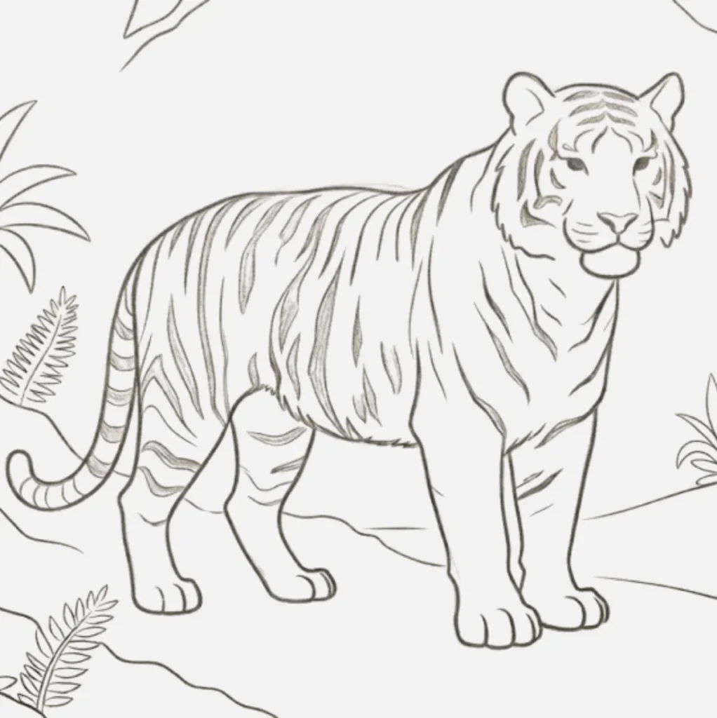 Realistic Tiger Drawing