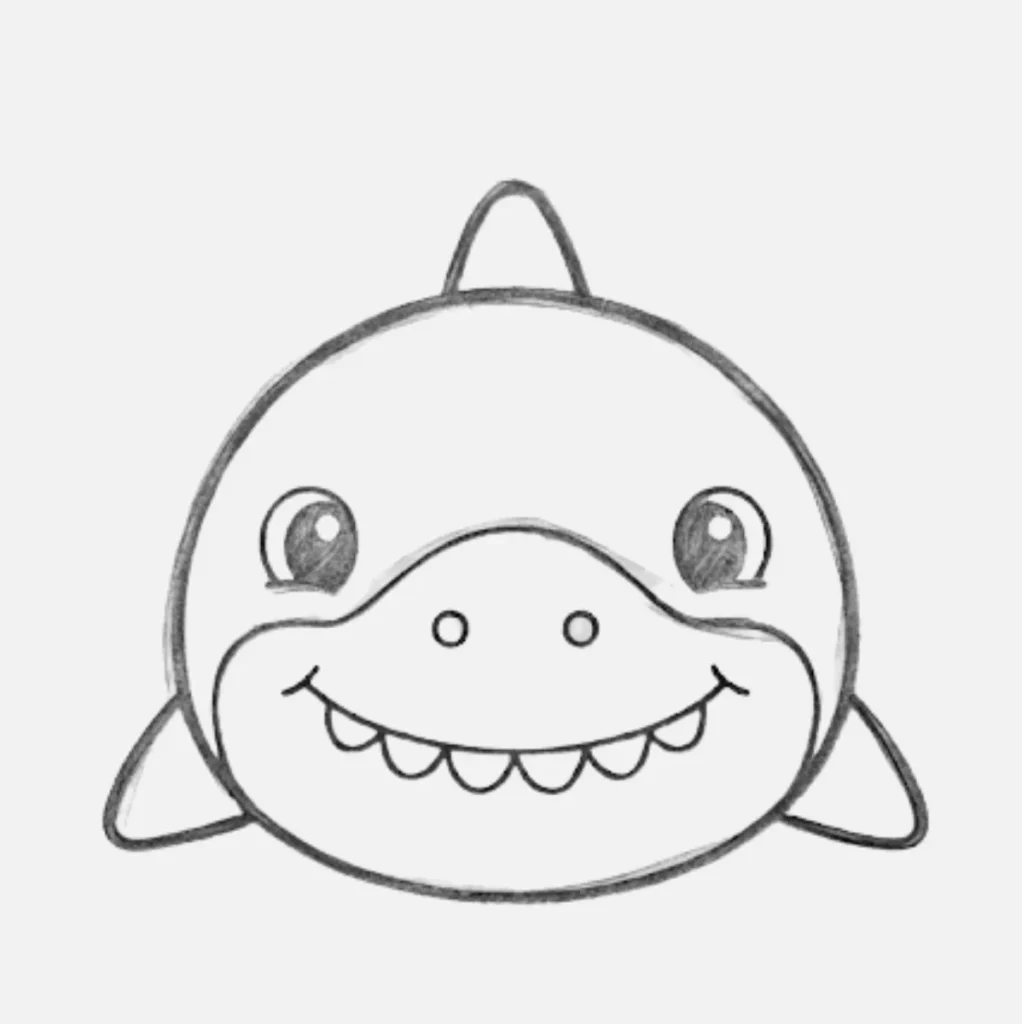 Shark Face Drawing