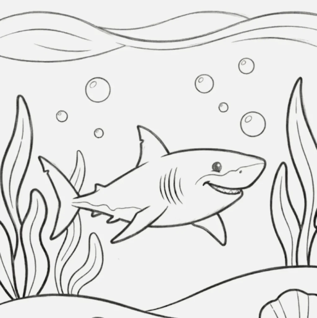Shark Underwater Drawing