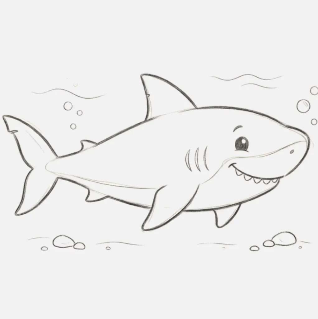 Simple Shark Drawing