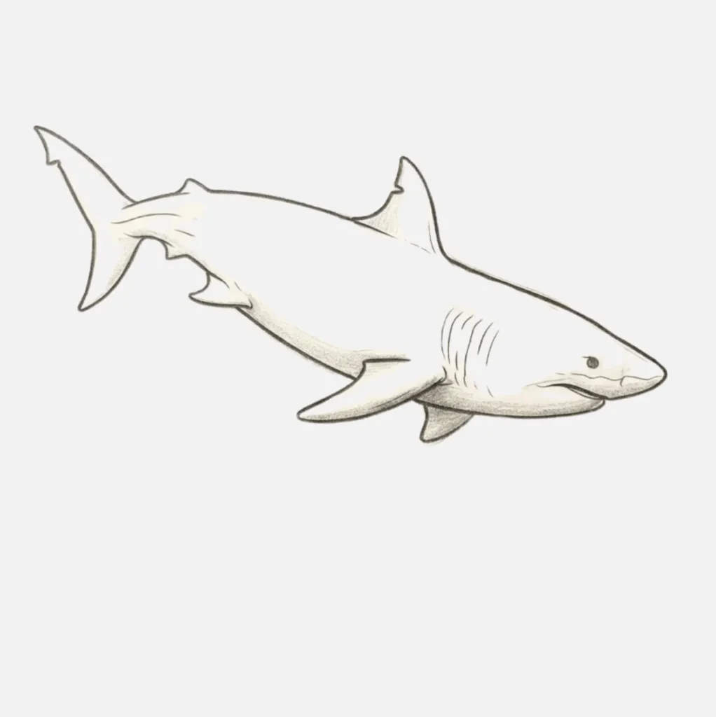 Swimming Shark Drawing
