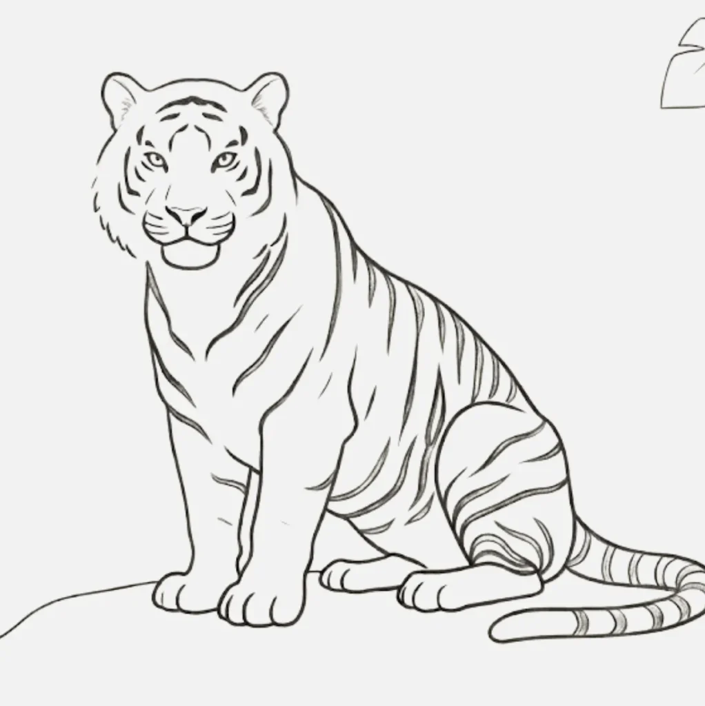 White Tiger Drawing